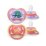 Пустышка Philips Avent силиконовая, Ultra Air, 18+ мес., фиолетово-коралловая. Пустышка Philips Avent силиконовая, Ultra Air, 18+ мес., фиолетово-коралловая.