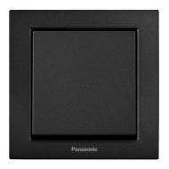 Выключатель одноклавишный Panasonic Karre Plus 55 без подсветки черный WDTC90012BL-UA1