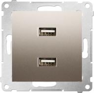 Розетка USB двойная Simon Premium 2x5V 2.1A золотистый DC2USB.01/44