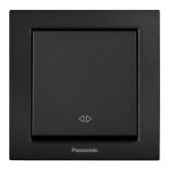 Выключатель реверсивный одноклавишный Panasonic Karre Plus 55 без подсветки черный WDTC90052BL-UA1