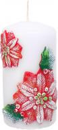 Свеча Цилиндр декоративная новогодняя Рождественник красная 70х120 Pako-If