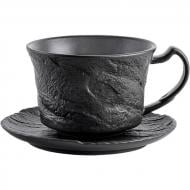 Чашка чайная с блюдцем Wilmax Slatestone Black 250 мл WL-661152 / AB
