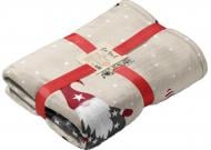 Плед флісовий Christmas Gnome 160x200 см бежевий із червоним La Nuit