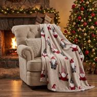 Плед флисовый Christmas Gnome 200x220 см бежевый с красным La Nuit Плед флисовый Christmas Gnome 200x220 см бежевый с красным La Nuit