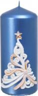 Свеча декоративная Ель синяя резьба 70х150 мм Pako-If Свеча декоративная Ель синяя резьба 70х150 мм Pako-If