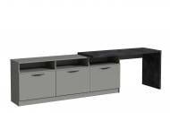 Тумба под ТВ Luxe Studio распашная Rosso 3000x804x600 мм серая шиншилла/бетон темно-серый/шиншилла (МЛ000150394)