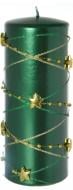 Свеча 70х150 мм Гирлянда зеленая с золотым Pako-If
