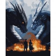 Картина по номерам 4 крыло Всадники драконов 40 х 50 см Santi