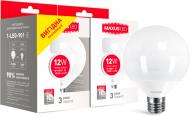 Лампа светодиодная Maxus 2-LED-901 2 шт./уп. 12 Вт G95 матовая E27 220 В 3000 К