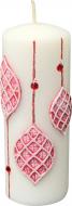 Свеча Цилиндр декоративная Аппликация 70х150 красная Pako-If