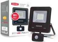 Прожектор з датчиком руху Maxus 1-Max-01-LFL-3050s LED 30 Вт IP65 чорний