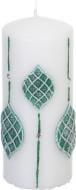 Свеча Цилиндр декоративная Аппликация Эллипс 70х150 зеленая Pako-If