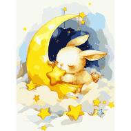 Картина по номерам Зайчонок со звездочкой LED подсветка 30 х 40 см Santi