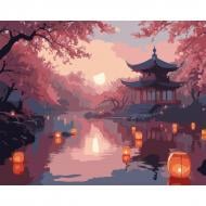 Картина по номерам Таинственная Япония LED подсветка 40 х 50 см Santi