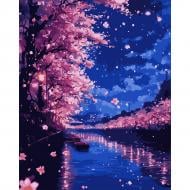 Картина по номерам Цветение сакуры LED подсветка 40 х 50 см Santi