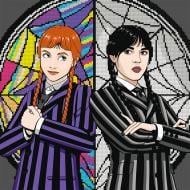 Картина по номерам с алмазной мозаикой Wednesdayи Агнес 40 х 40 см Santi