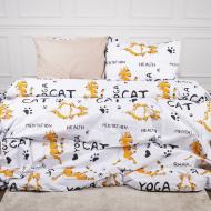 Комплект постельного белья Ranforce Elite 17-0621 Yoga Cat Orange 220х240 см мультиколор MirSon