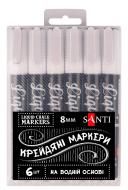 Маркер меловой Santi 8 мм 6 шт. белый 391123