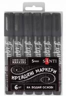 Маркер меловой Santi 5 мм 6 шт. черный 391125