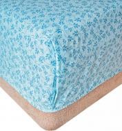 Простынь Голубые листья 220x240 см голубой Прованс