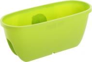 Вазон пластиковий Plastkon Balconia OVI з кріпленням на перила овальний 39,8 л салатовий