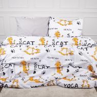 Комплект постельного белья Ranforce Elite 17-0627 Yoga Cat Grey 175х210 см мультиколор MirSon