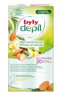 Воскові смужки Byly Waxing Strips для депіляції чутливої шкіри обличчя з мигдалем та ваніллю 20 шт./уп.