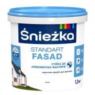 Фарба акрилова водоемульсійна Sniezka Standart Fasad мат білий 1 л 1,2 кг