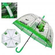 Зонт YES Minecraft с именной биркой прозрачный с зеленым 708491