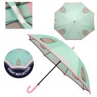 Зонт YES Pusheen со светоотражающим кантом и именной биркой бирюзовый 708489