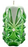 Свеча ароматическая авторская ручной работы "Роскошь барокко" зеленая 7х12 см White Rose