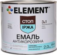 Эмаль Element алкидная антикоррозийная 3 в 1 Стоп іржа черный глянец 2 кг