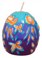 Свічка декоративна авторська ручної роботи "Весняна феєрія", синя, 6*7 см White Rose