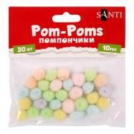 Набір помпонів пастельні кольори асорті акрил 10 мм 955452 30 шт. Santi