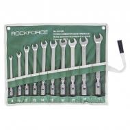 Набор ключей рожковых Rock FORCE торцевых шарнирных 10 пр. (8, 10, 12-19 мм),на полотне RF-5010R