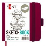 Скетчбук для графики Santi 12x12 см 100 лист. сливовый (743361)
