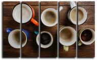 Картина модульная Кофейные чашки 140x89 см Hotel Arizona HD 5-12255843855-MUG-35x55-BROWN
