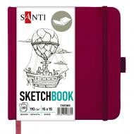 Скетчбук для графики Santi 15х15 см 80 лист. сливовый (743365)