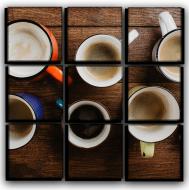 Картина модульная Кофейные чашки 77x77 см Hotel Arizona HD 9-12255843855-MUG-30x30-BROWN