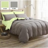Комплект постельного белья Sajazarra 12-0525+19-0000 Mikrosatin Premium 143х210 см салатовый/серый MirSon