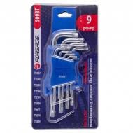 Набір ключів Torx Forsage Г-подібних 9 предметів з отвором F-5098T Набір ключів Torx Forsage Г-подібних 9 предметів з отвором F-5098T