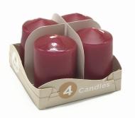 Набор свечей матовых бургунд 60х40 мм 4 шт. Pako-If