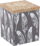 Шкатулка декорирована Перья 12х12х15 см