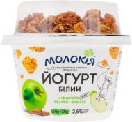 Йогурт ТМ Молокія білий з гранолою яблуко-кориця 2,5% 170 г