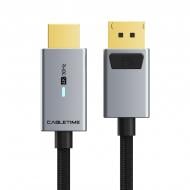 Кабель CableTime DisplayPort (M) - HDMI (M), 4K/30Hz 1,8 м blackgrey (CA915323)