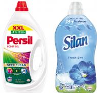 Набор средств Persil гель Колор 2,97л + кондиционер Silan Небесная свежесть 1,408 л