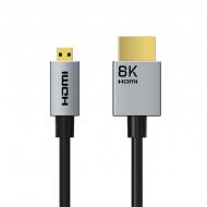 Кабель CableTime micro HDMI (M) - HDMI (M) 8K/60Hz, 48Gbps 3 м blackgrey (CA915880)