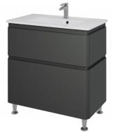 Тумба на ножках Aquarius графит с умывальником MODENA 80