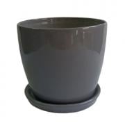 Горщик для квітів кераміка овальний темно-сірий 1 л Eterna (802-11)