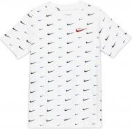 Футболка Nike B NSW TEE SWOOSH AOP DC7530-100 р.S белый